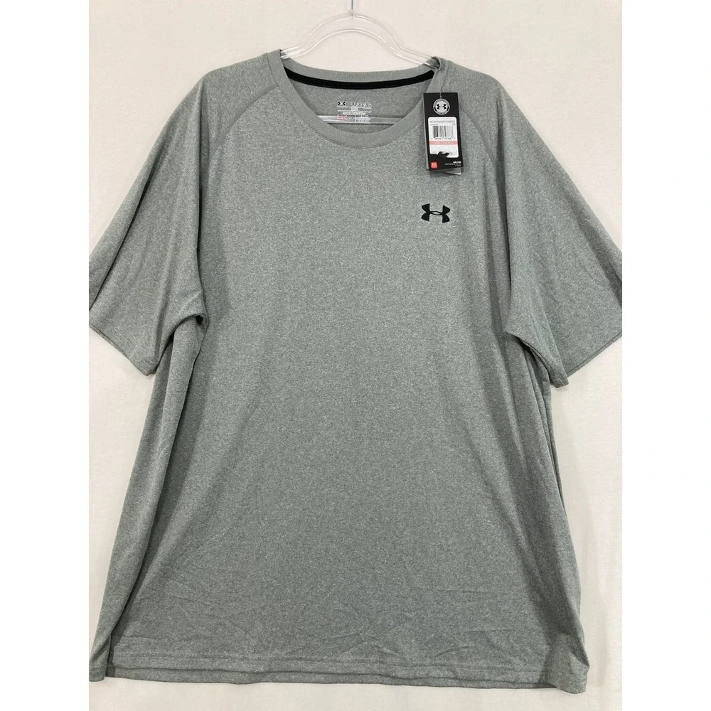 New‎ Under Armour T-Shirt 3XL Gray HeatGear Loose Fit Short Sleeve Athletic